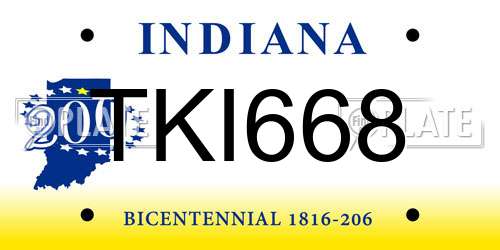 TKI668 Indiana License Plate