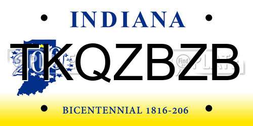 TKQZBZB Indiana License Plate