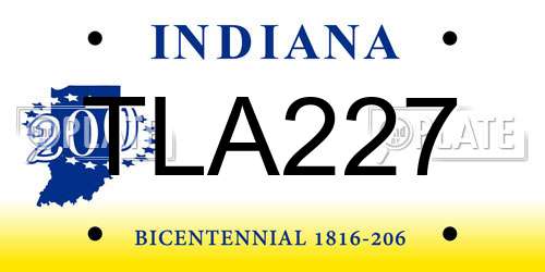 TLA227 Indiana License Plate