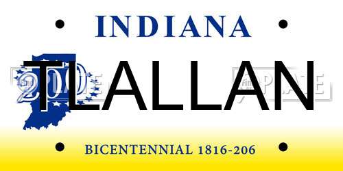 TLALLAN Indiana License Plate