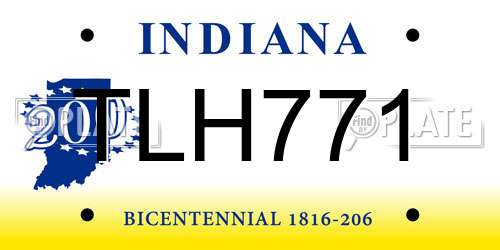 TLH771 Indiana License Plate