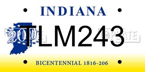 TLM243 Indiana License Plate