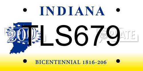 TLS679 Indiana License Plate