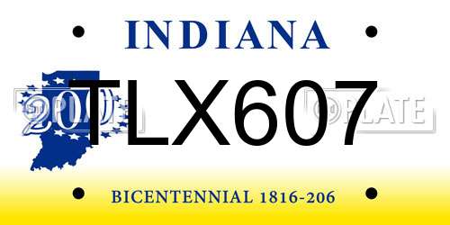 TLX607 Indiana License Plate