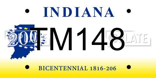 TM148 Indiana License Plate