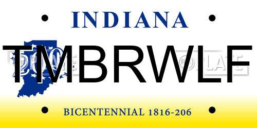 TMBRWLF Indiana License Plate