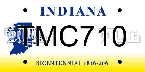 TMC710 Indiana License Plate