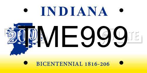 TME999 Indiana License Plate