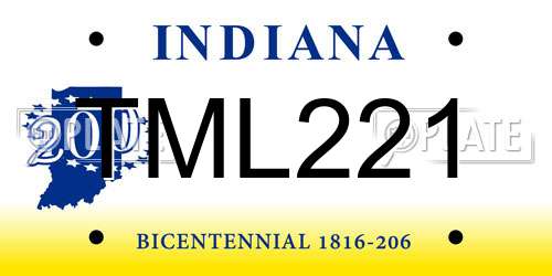 TML221 Indiana License Plate