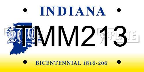 TMM213 Indiana License Plate