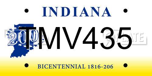 TMV435 Indiana License Plate