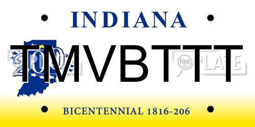 TMVBTTT Indiana License Plate