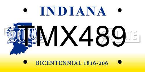 TMX489 Indiana License Plate