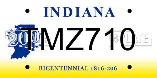 TMZ710 Indiana License Plate