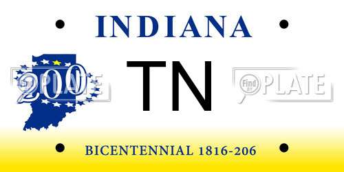 TN Indiana License Plate
