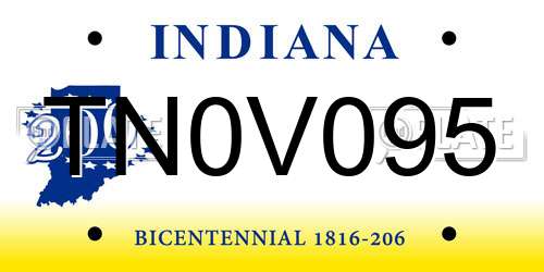 TN0V095 Indiana License Plate