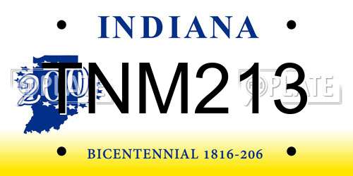 TNM213 Indiana License Plate