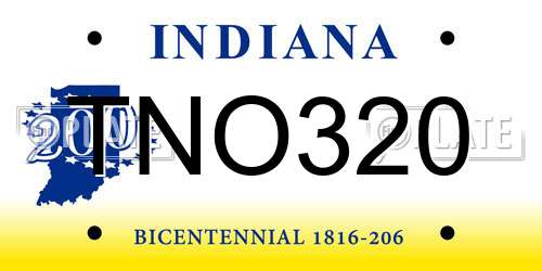 TNO320 Indiana License Plate