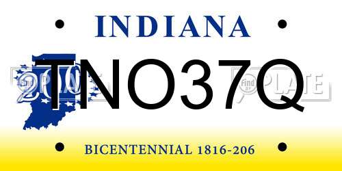 TNO37Q Indiana License Plate