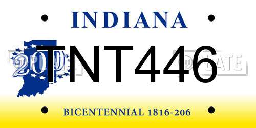 TNT446 Indiana License Plate