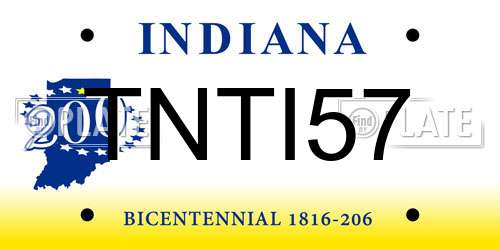 TNTI57 Indiana License Plate