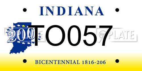 TO057 Indiana License Plate