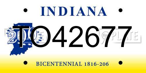 TO42677 Indiana License Plate