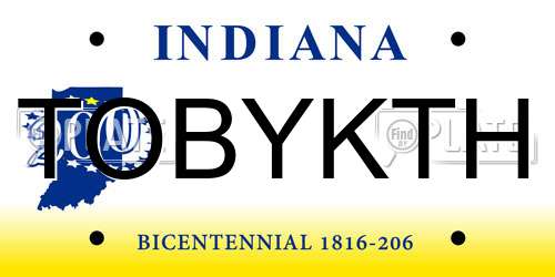 TOBYKTH Indiana License Plate