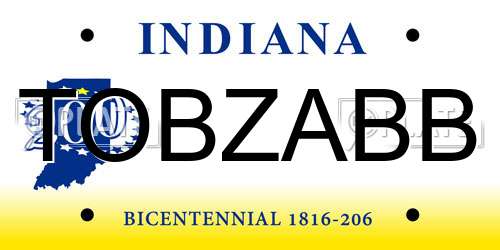 TOBZABB Indiana License Plate