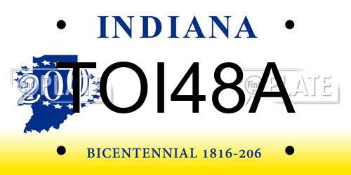 TOI48A Indiana License Plate