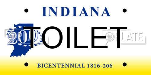 TOILET Indiana License Plate