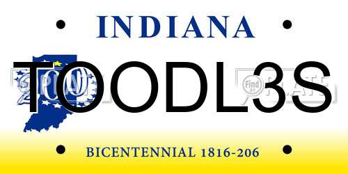 TOODL3S Indiana License Plate