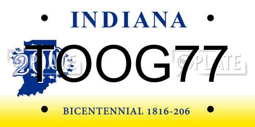 TOOG77 Indiana License Plate