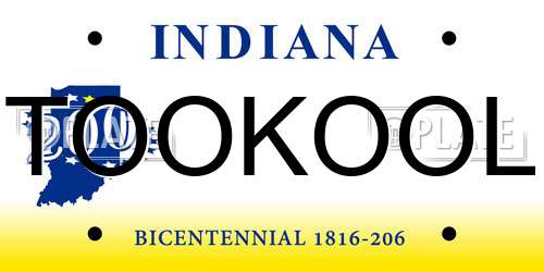 TOOKOOL Indiana License Plate