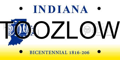 TOOZLOW Indiana License Plate