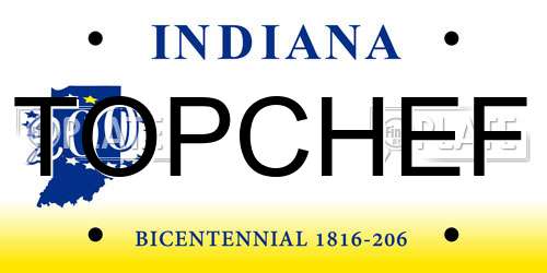 TOPCHEF Indiana License Plate