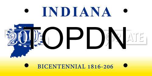 TOPDN Indiana License Plate
