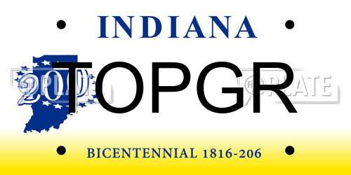 TOPGR Indiana License Plate