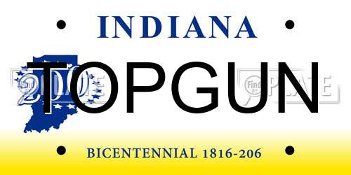 TOPGUN Indiana License Plate