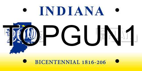 TOPGUN1 Indiana License Plate