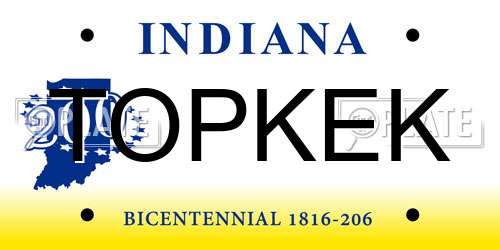 TOPKEK Indiana License Plate