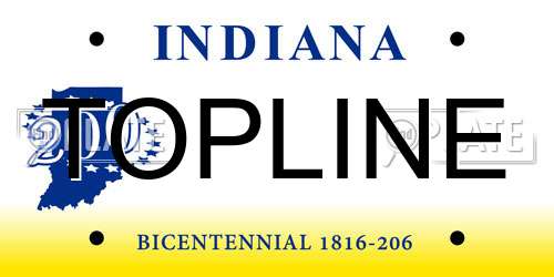 TOPLINE Indiana License Plate