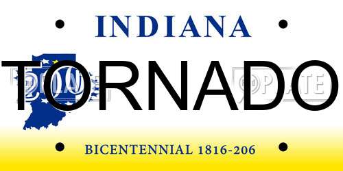 TORNADO Indiana License Plate