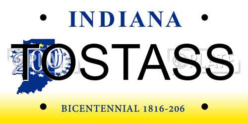 TOSTASS Indiana License Plate