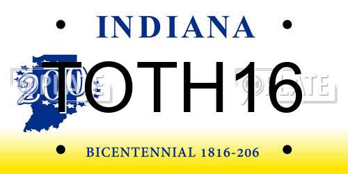 TOTH16 Indiana License Plate