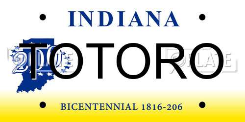 TOTORO Indiana License Plate