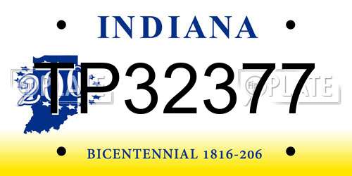 TP32377 Indiana License Plate