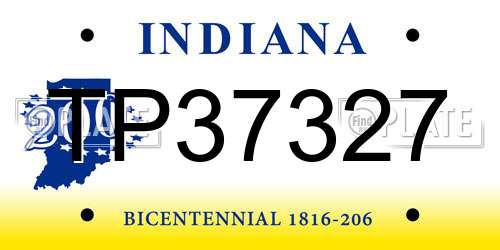 TP37327 Indiana License Plate