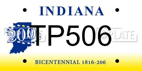 TP506 Indiana License Plate