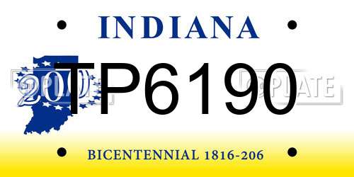 TP6190 Indiana License Plate